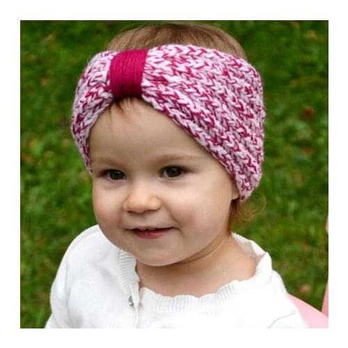 Hot 1PCS Newborn Turban Ear Winter Bowknot Headband Crochet Knitted Headwear Kids Hairband Headwrap Baby Accessories