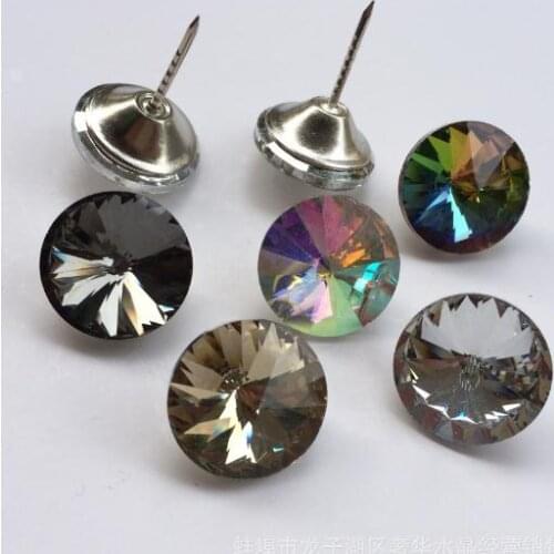 5size 5colors Crystal Glass Satellite stone nail Buttons 500pcs Upholstery Nail Stud Sofa Bed Headboard Decor Furniture fittings