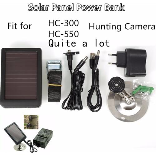 Suntekcam HC300M HC350M HC550M HC550G HC700G External Solar Powered Panel Charger for Hunting Camera Photo Traps Power Supply