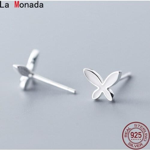 La Monada Ear Piercing Stud Earrings For Girls Women Silver 925 Butterfly Silver Earrings 925 Sterling Silver Earrings Woman