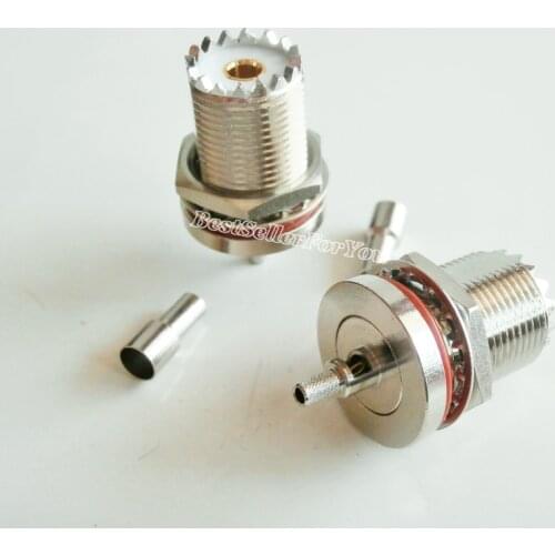 1Pcs Connector SO239 UHF Female Bulkhead Window Crimp RG174 RG316 LMR100 Cable