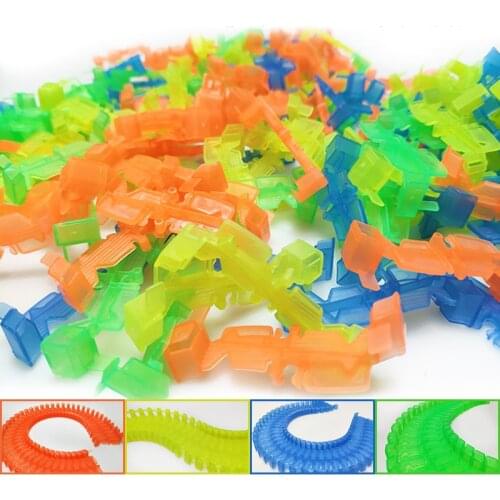 10-50pcs Magical Tracks Luminous Racing Track Car with Colored Lights DIY Plastic Glowing In The Dark Creative Toys for Kids
