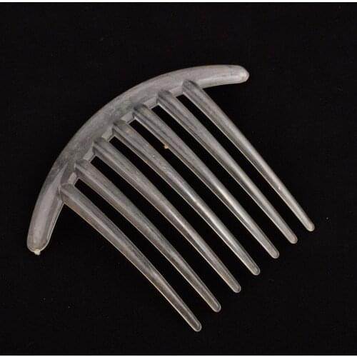 100pcs 7 tooth 10.5x8.5cm white clear plastic hair comb findings handmade comb plastic headwear hair accessories women