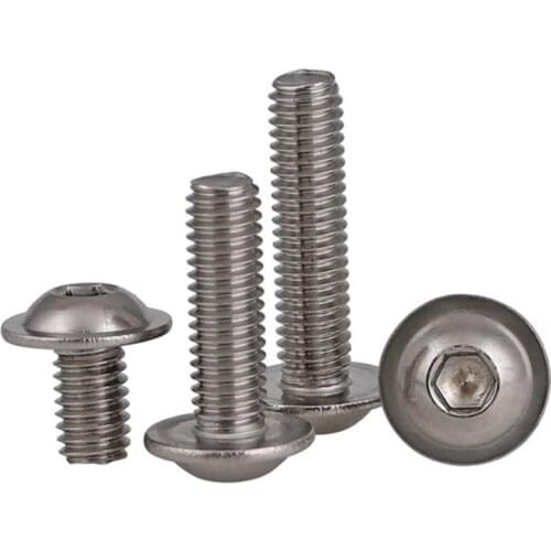 30pcs M6 Screw Hexagon Socket Button Head Screw with Washer / Hex Flange head with collar