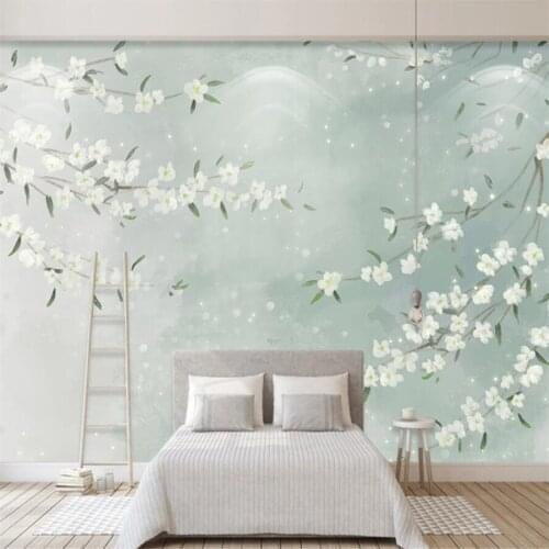 Milofi custom 3D wallpaper mural small fresh watercolor flowers background wall for living room bedroom decoration painting wall