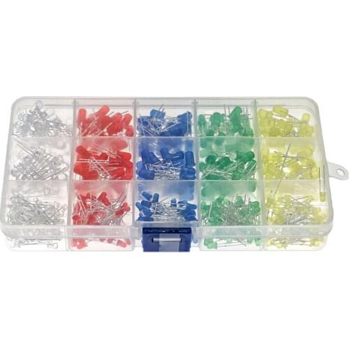 500pcs 3MM 5MM LED white, red, blue, yellow, green, LED light emitting diode diode boxed set