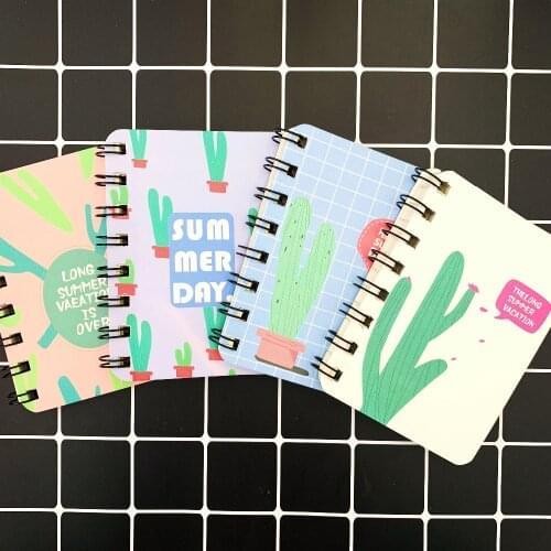 80 Sheets Fresh Cactus Love Coil Portable Mini Vocabulary Writing Reciting Book Kids Gift Plan Writing Paper School Supply