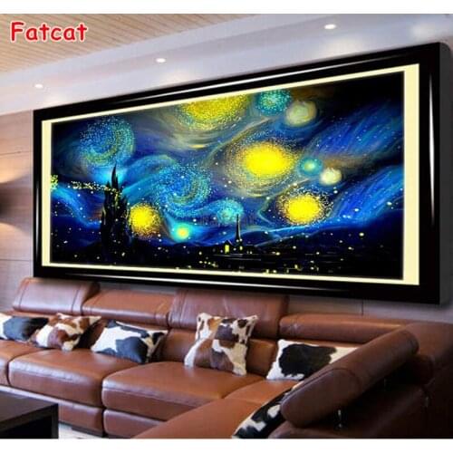 Diamond Painting Starry sky diamond mosaic full square round drill diamond embroidery cross stitch Large Size Landscape PP1621