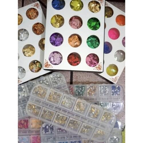 Large Pack Mixed Flatback Crystal Metallic Gold Foil Flakes Epoxy Resin Fillings F3MD