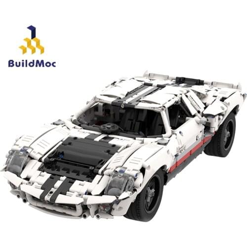 BuildMoc Technical Car Functional Speed Champions Building Blocks MOC Technical Car Model Bricks Toys For Children