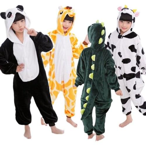 One-piece Girls Boys Overalls Jumpsuit Pyjamas Children Animal Pajamas Cosplay Halloween Purim Kids Onesie Costume