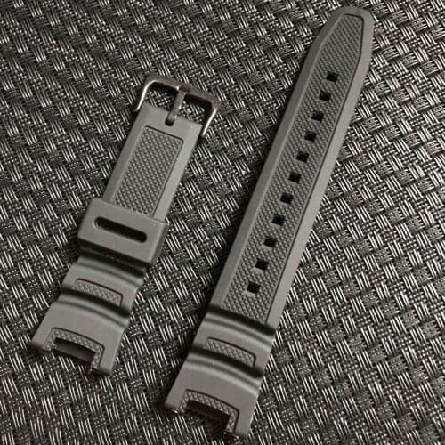 Black Silicone Strap Watchband Suitable For Casio SGW-100 SGW100 21MM Men Women Rubber Sport Waterproof Replacement Watch Band