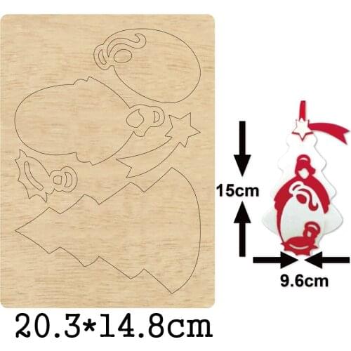 Christmas Tree Pendant Wooden Mold Xmas Decor Wood Die For DIY Leather Cloth Craft Fit Common Die Cutting Machines on the Market