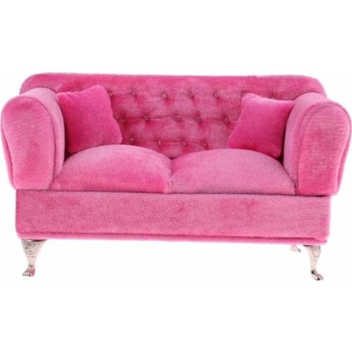 G08-X118 children baby gift Toy 1:6 Dollhouse mini Furniture Miniature rement Velvet sofa dressing box 1pcs