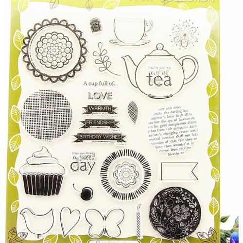 Hot sale tea Transparent Clear Stamps / Silicone Seals Roller Stamp for DIY scrapbooking photo album/Card Making