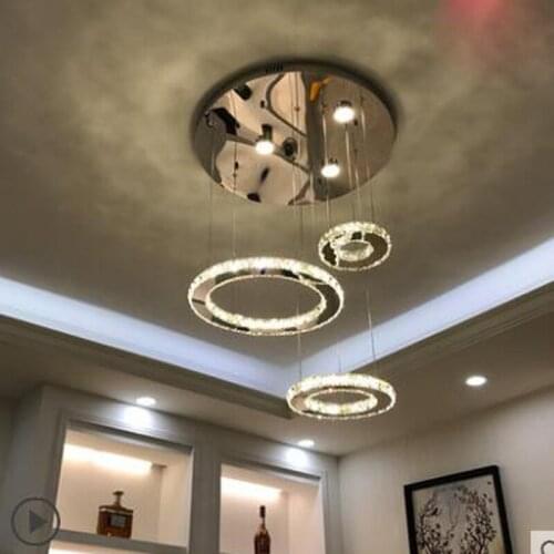Restaurant chandelier creative personality three led crystal chandelier living room lamp atmosphere modern minimalist dining led