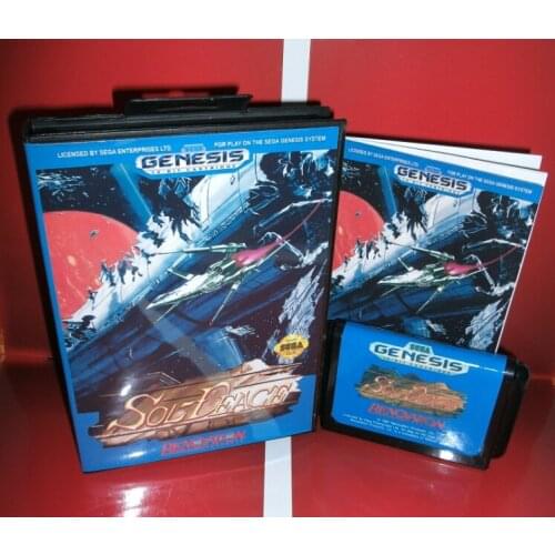 MD games card - Sol-Deace US Cover with Box and Manual For Sega Megadrive Genesis Video Game Console 16 bit MD card