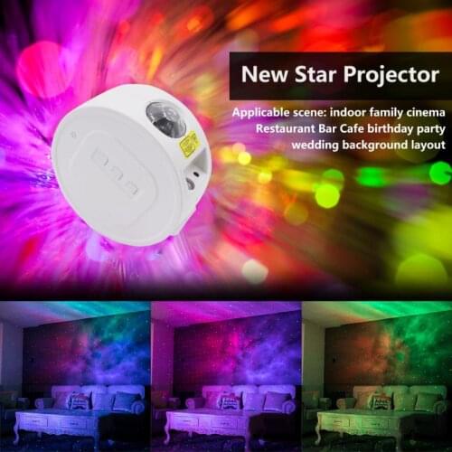 Laser Lamp Round Starry Sky Light Household USB LED Star Projector Bluetooth Sound-control Laser Projector Light Decor For Party