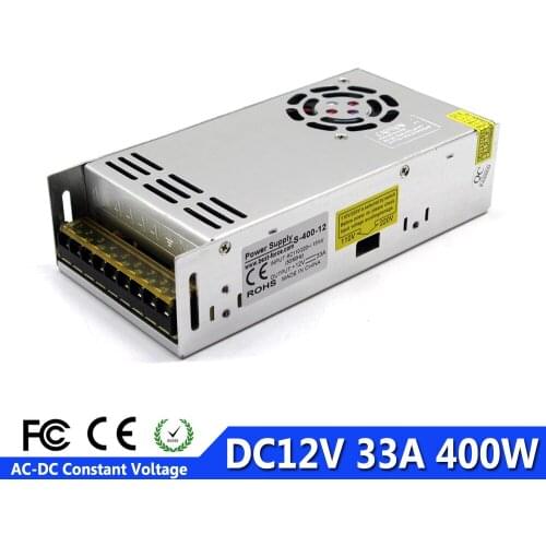 Small Size best Price DC12v Power Supply 33A 400W Transformer 110V 220V AC-DC 12V Power Adapter For LED Light Lamp CCTV Monitor