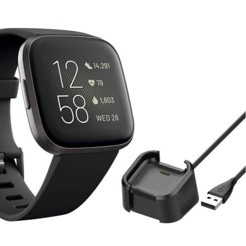 Desktop Dock Charger Adapter Base USB Charging Cable Cord Stand for Fitbit Versa 2 Smart Watch Versa2 Smartwatch Accessories