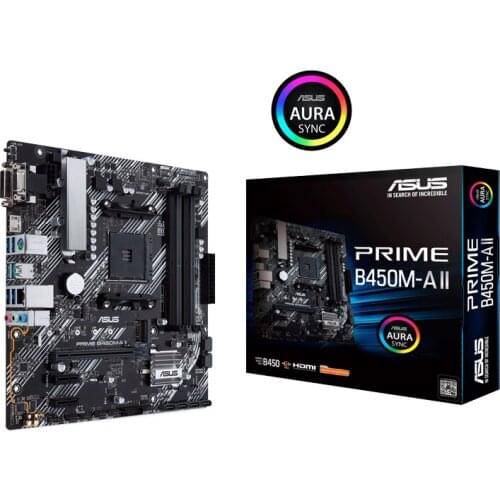 Asus PRIME B450M-A II Motherboard PCI-e 3,0 4 DDR4 4400MHz 128GB AMD 6 SATA III M.2 Micro ATX Placa-madre AM4