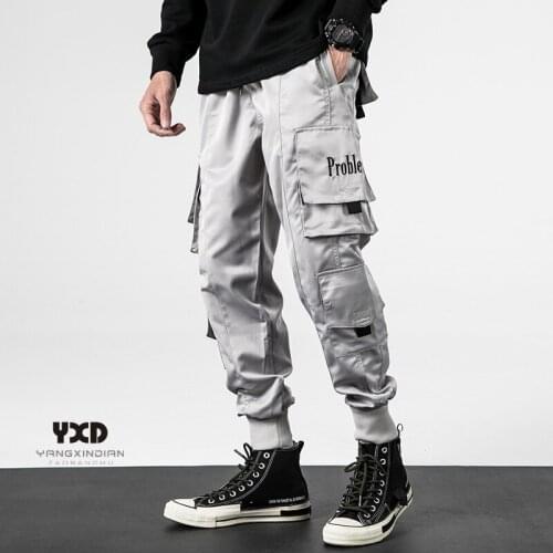 New Fashion Mens Hi-street Cargo Pants Man Loose Japanese Streetwear Hip Hop Pocket Trousers High Quality Joggers Pants For Male
