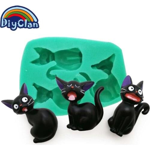 NEW Cartoon style three cats silicone molds for cake decorating fondant cake mold chocolate soap mould cake tools F0682XM