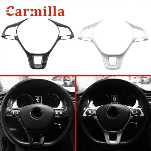 Carmilla Car Steering Wheel Control Panel Switch Cover Sequins Trim for Volkswagen VW FOX 2016 2017 2018 2019 2020 2021 Parts