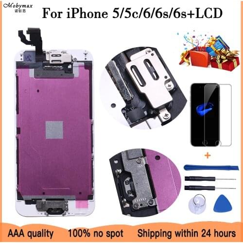 Complete LCD Or Full Assembly Display or Screen for iPhone 5s 5c 6s plus or for iphone 6 6s with Home Button and Front Camera