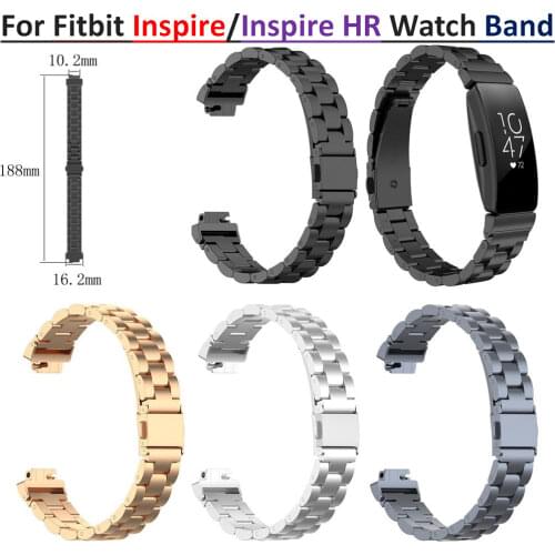 COMLYO Watch Band For Fitbit Inspire Wristband Inspire HR Strap Stainless Steel Bracelet Belt for Fitbit Inspire HR Smart Wrist