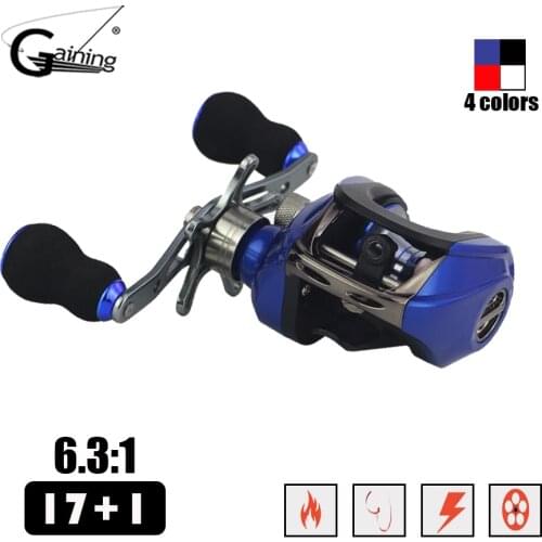 Right or Left Baitcasting Reel 17+1BBs 6.3:1 Magnetic Brake Carp Fishing Reel Bait Casting Fishing Wheel