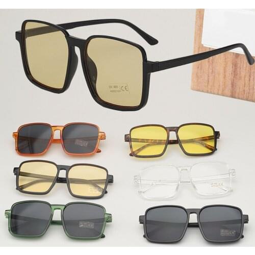 Vintage Large Square Black Frame Women Sunglasses Anti-blue Light Protective Glasses Trendy Luxury Brand Eyewear Goggles UV400