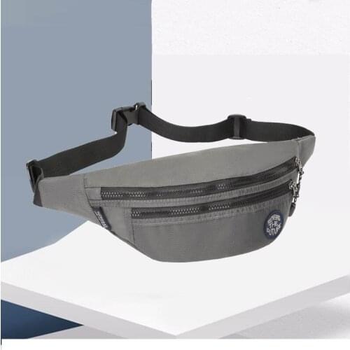 Waterproof Waist Bags Men Sports Chest Bag Hip Banana Bag Solid Color Zipper Crossbody Pouch Travel Phone Pouch Hip Belt Pack