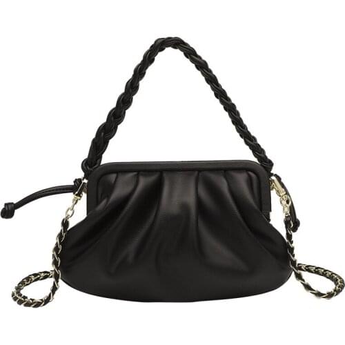 Hobos Cloud Bag for Women 2020 New Soft Pu Leather High Quality Female Shoulder Bag Solid Color Versatile Shopping Party Handbag