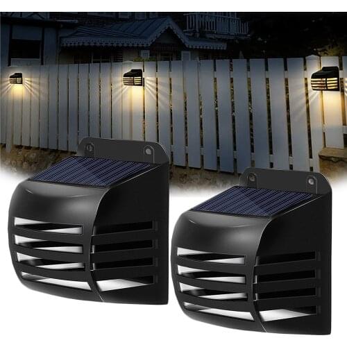 LED Solar Lights Waterproof Outdoor Wall Lamp Garden Decoration Yard Stair Fence Wall Lamp Energy Saving Street Night Light