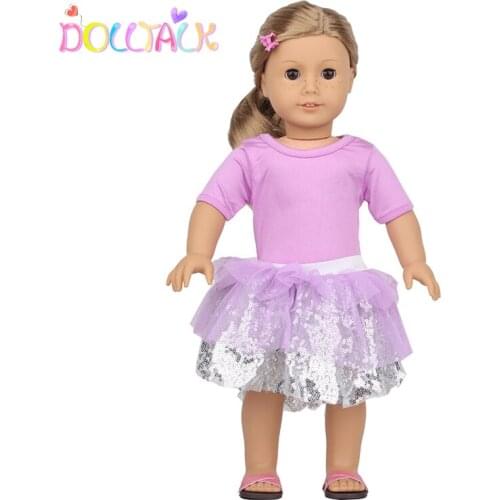 Doll Talk Evening Dress Princess Dress Baby Doll Clothes For 43cm New Born Doll Pleated Skirt Doll Purple Dress