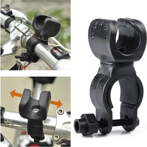 Bicycle Front Light Clip Mount Bracket Flashlight Mount Holder Cycling Bike Light Torch 360 Degree Rotation With Antiskid Rubber