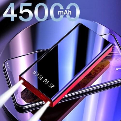 Power Bank 45000mAh Batterie Externe Powerbank with Flashlight Outdoor Portable Charger LED Digital Display Fast Charging