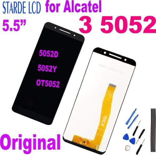 5.5" LCD for Aclatel 3 OT5052 5052D 5052Y 5052 LCD Display Touch Screen Digitizer Panel Assembly + Frame Repair Parts