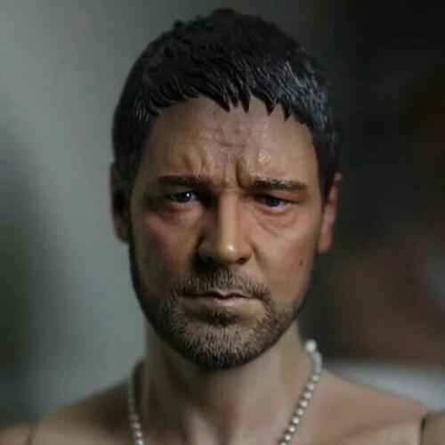 1/6 Scale Russell Crowe Gladiator Head Carving Sculpt Male Version Model Short Hair Headplay for 12" Action Figure Body
