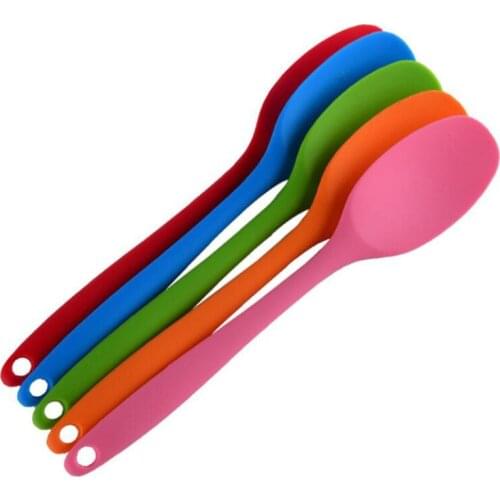1pcs Kitchen Soup Spoons Cake Butter Spatula Silicone Spoon Mixing Spoon Long-handled Cooking Utensils Tableware Cooking Tools