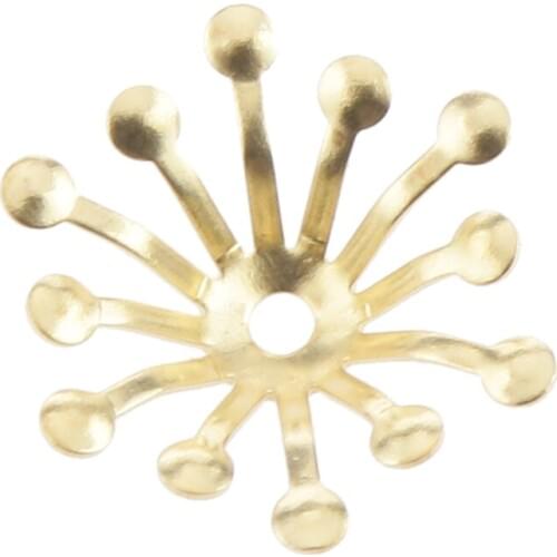 200 PCS Metal Flower Bead Caps for Jewelry Making Accessories 13mm Gold and Sliver