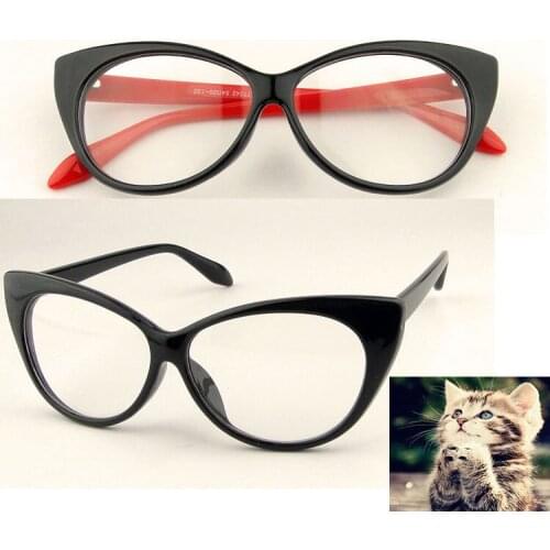 2019 Limited Gafas Eye Glasses Frames Fashion Choice Cats Shape Plain Glass Spectacles Women Eyeglasses Decorations Optical