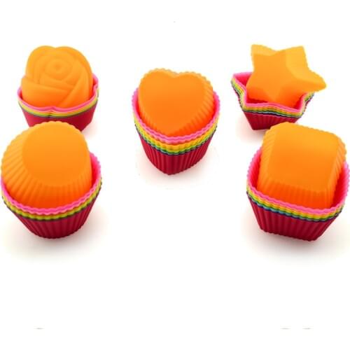 3 Pcs Silicone Cupcake Liners Cake Mold Muffin Cases Muti Round Shape Cup Cake Tools Bakeware Baking Pastry Mold Various shapes