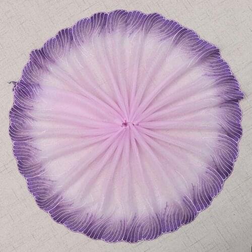 30Yards 21cm Embroidery Lace Trim Purple Pink Ribbon Wedding Fabric Sewing for Girl Dress