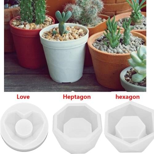 3D Silicone Molds for Epoxy Resin Succulent Flower Pot Concrete Cement Clay Mold Silicone Resin Mold Candle Soap Making Mould