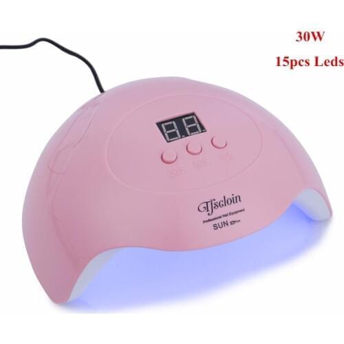 45W UV Nail Lamp For Manicure LED Nail Dryer for Curing Nail Gel Polish with 15pcs Leds Light Timer Button LCD Display USB Cable