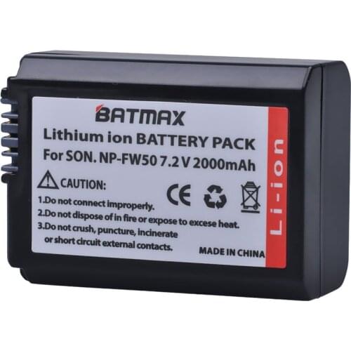 Batmax 1x NP-FW50 NP FW50 Rechargeable Battery for Sony a37 a5100 NEX5T NEX5R X-7 NEX6 NEX-5N NEX5C NEX3N NEX3CV a33 a35 a37 a55