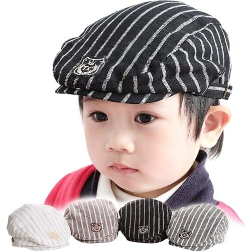 England Style Beret Baby Hat For Boys Girls Caps Striped Caps Gentleman Clothes Accessories Baseball Photography Cap