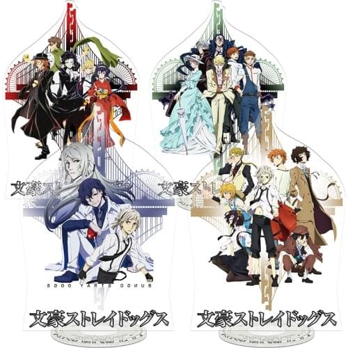 Anime Bungo Stray Dogs Nakahara Chuuya Dazai Osamu Acrylic Stand Figure Model Plate Display Keychain Pendant Decor Cartoon Cute